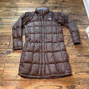 Vintage North Face Chocolate Brown 600 Down Nuptse Puffer Parka Jacket Women's L